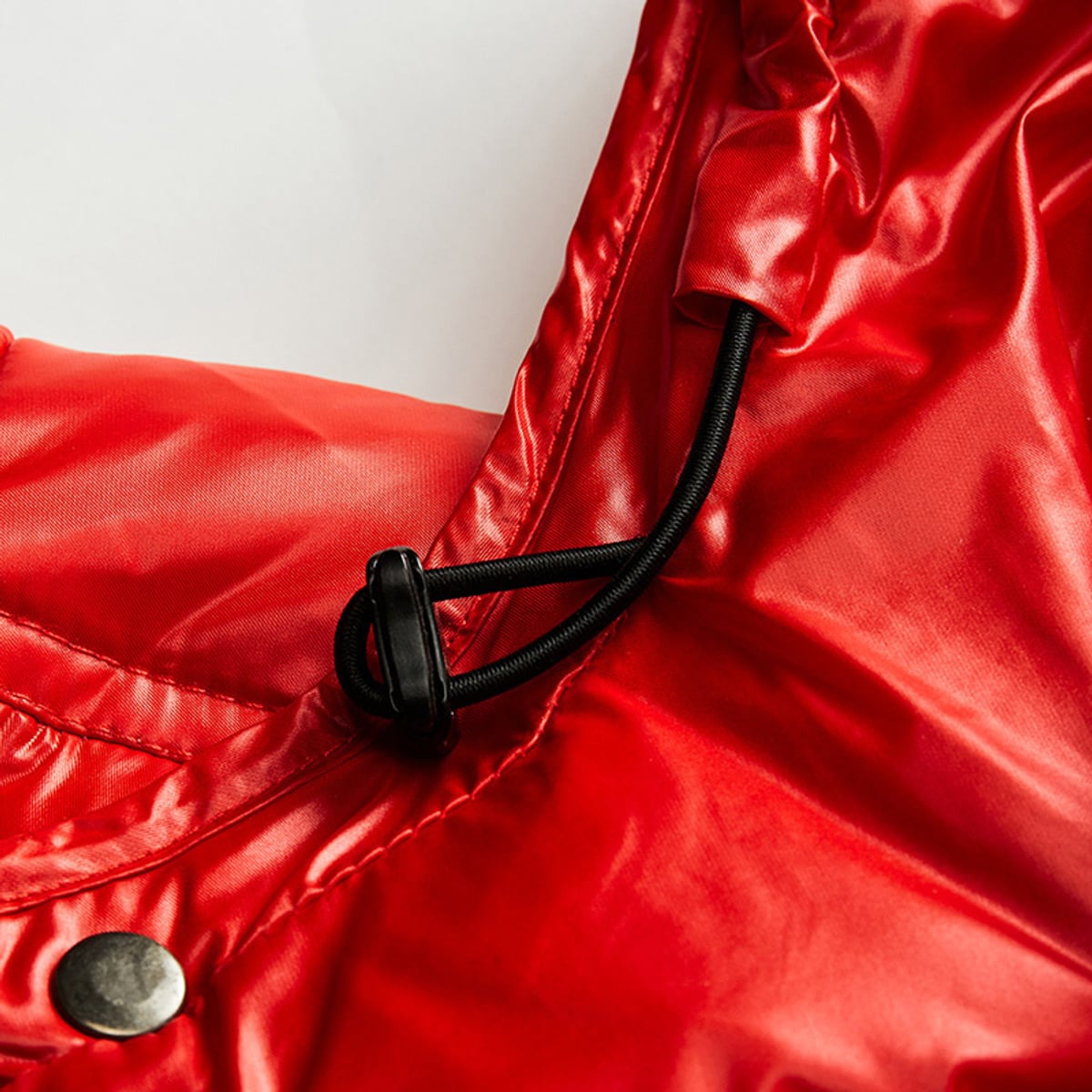 men's puffer jacket with hood slim in red