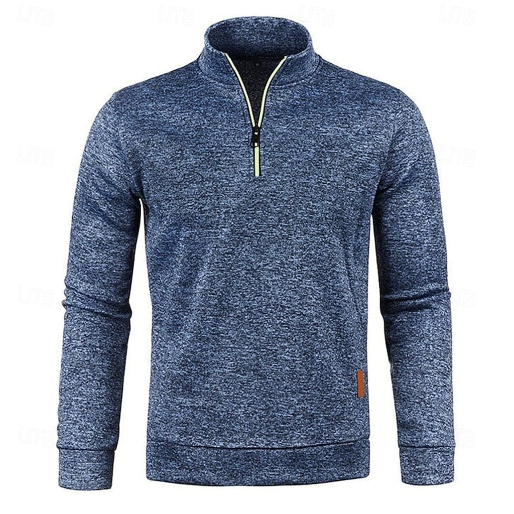 men's quarter-zip long sleeve polo