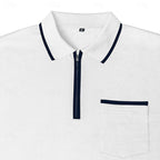 men's quarter-zip long sleeve polo shirt
