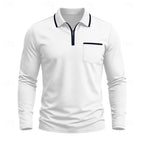 men's quarter-zip long sleeve polo shirt