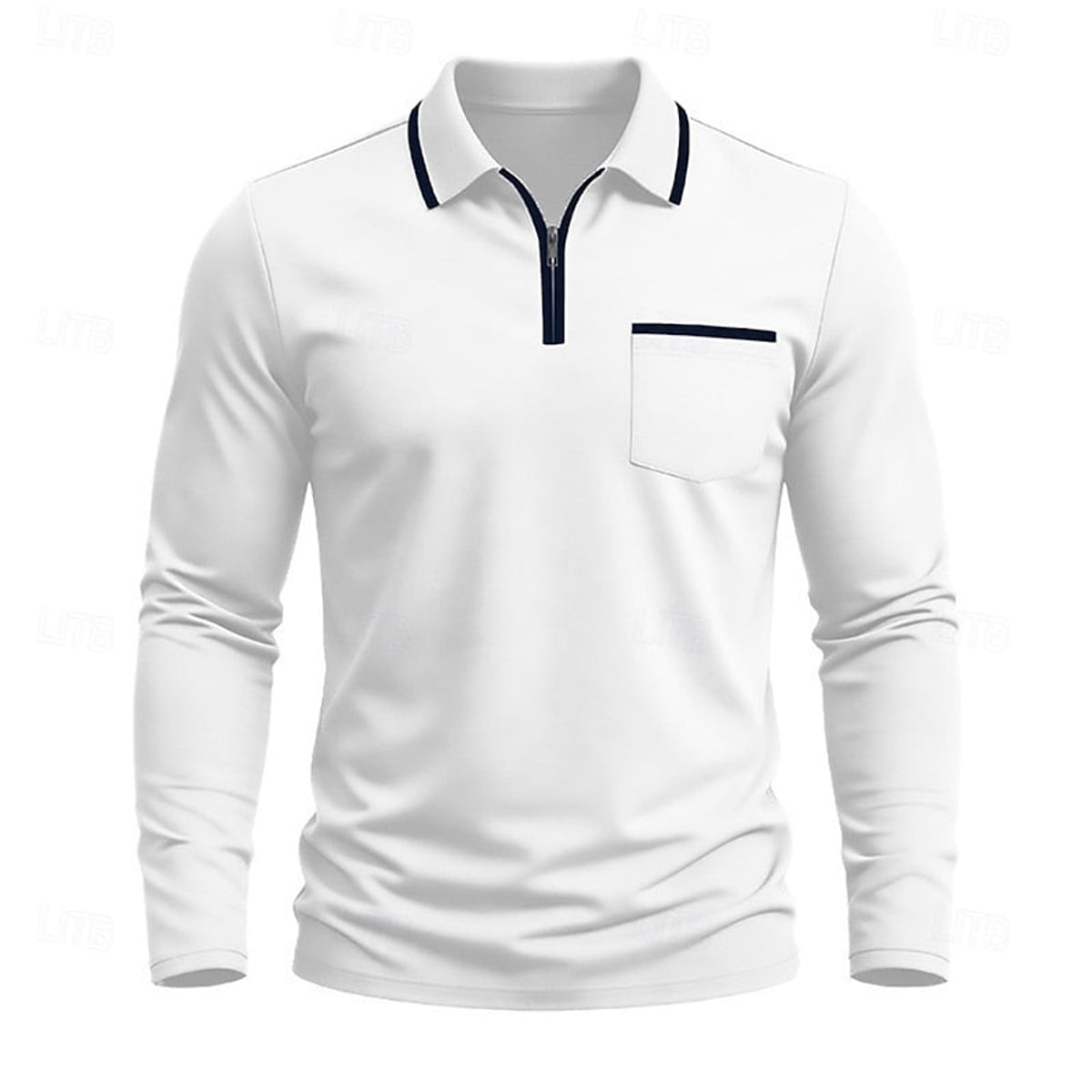 men's quarter-zip long sleeve polo shirt