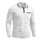 men's quarter-zip long sleeve polo shirt