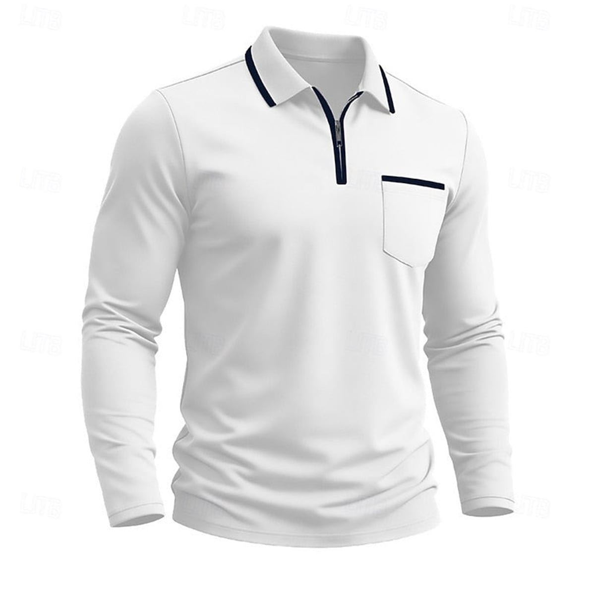 men's quarter-zip long sleeve polo shirt