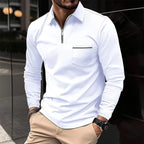 men's quarter-zip polo shirt in white