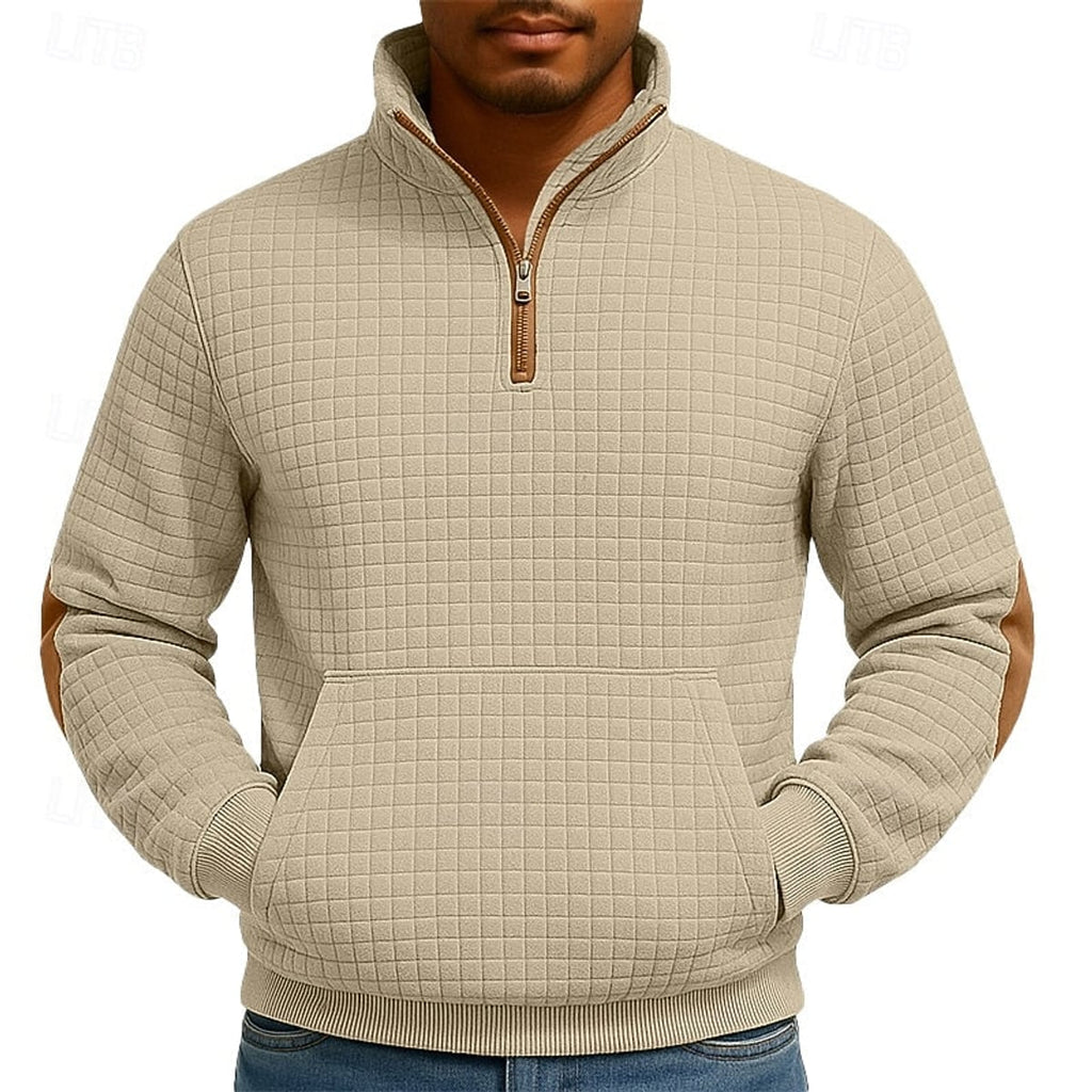 men's quarter-zip pullover in khaki