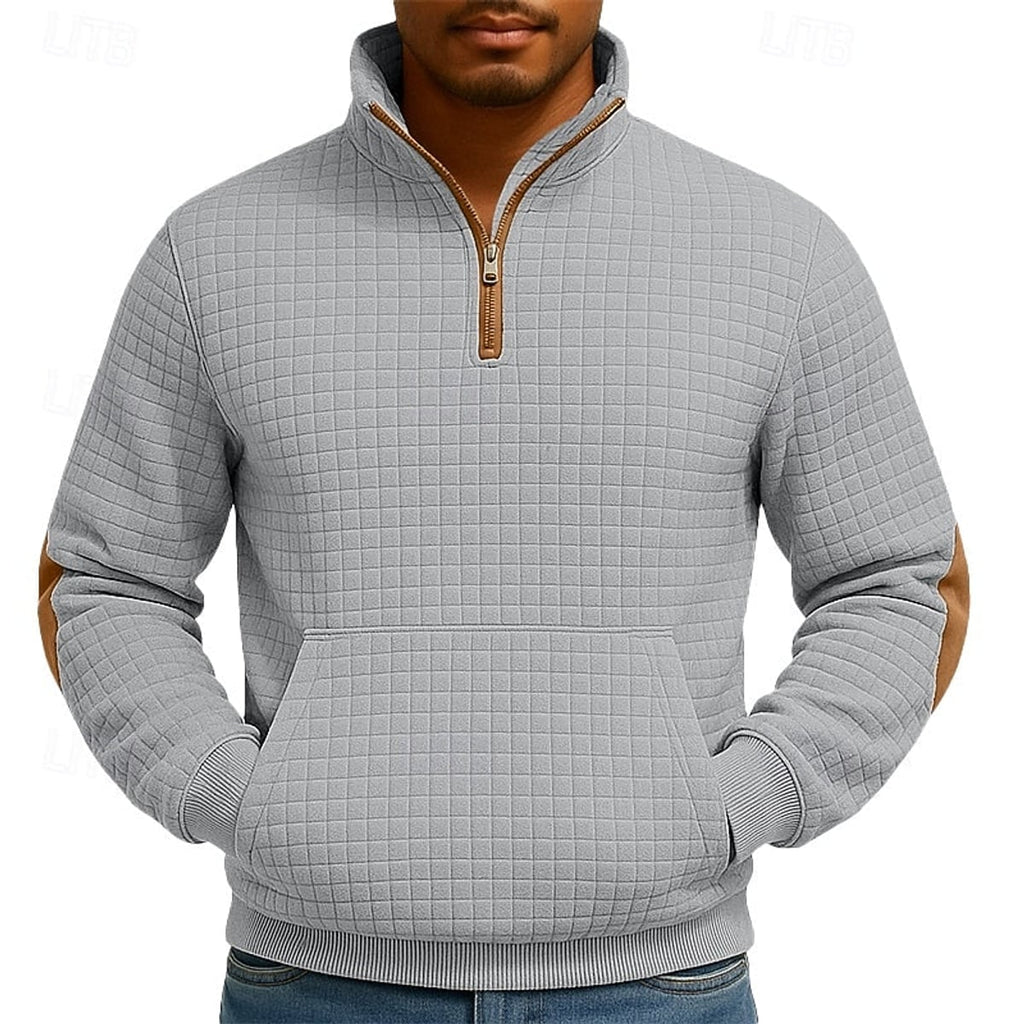 men's quarter-zip pullover in light gray