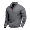 men's quarter-zip pullover sweatshirt in dark gray