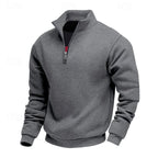 men's quarter-zip pullover sweatshirt in dark gray