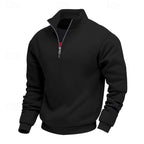 men's quarter-zip pullover sweatshirt in black