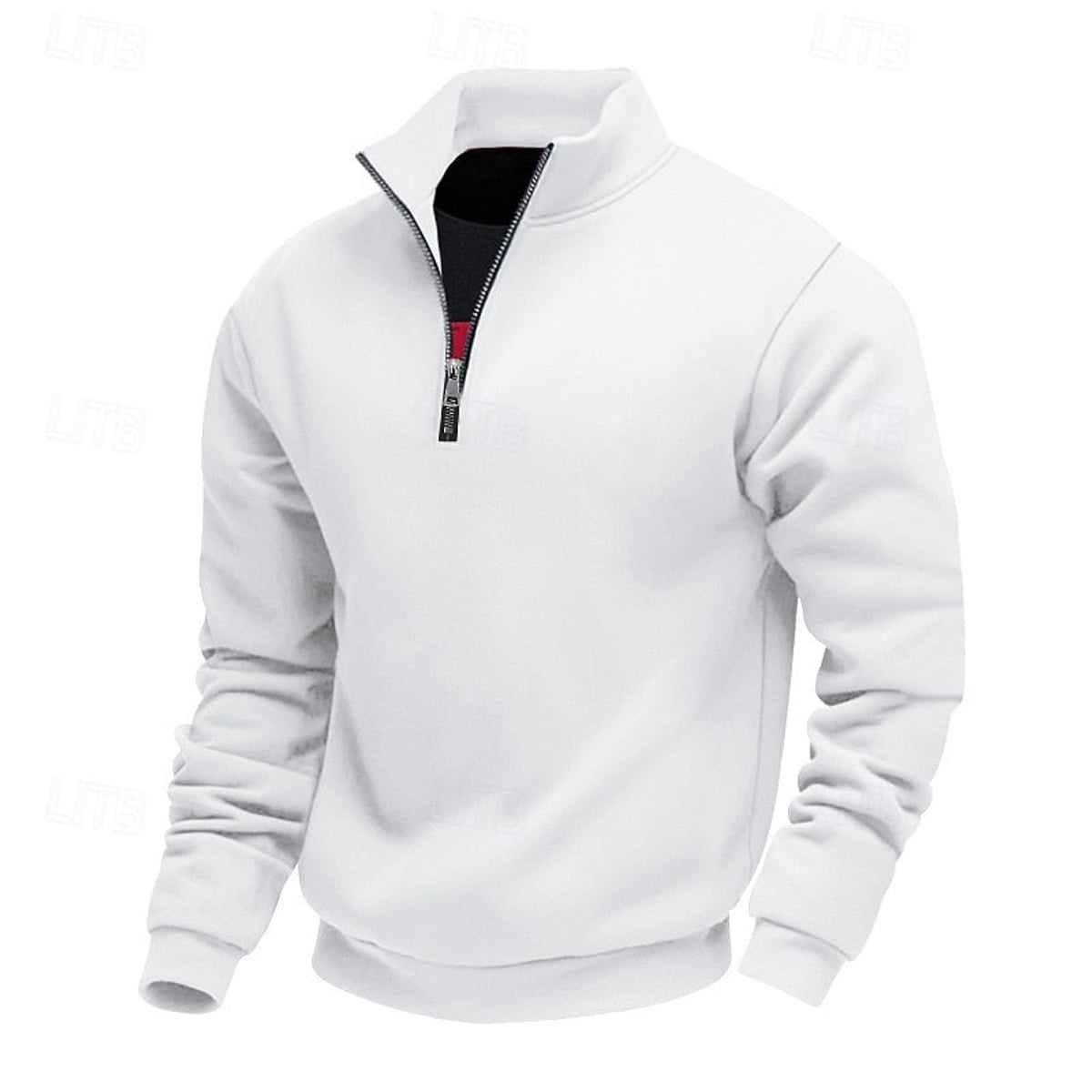 men's quarter-zip pullover sweatshirt in white