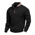 men's quarter-zip stand collar pullover in black