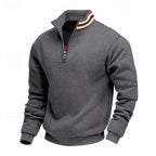 men's quarter-zip stand collar pullover in gray