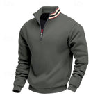 men's quarter-zip stand collar pullover in dark gray