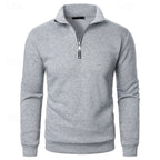 men's quarter-zip stand collar slim fit pullover in gray