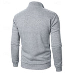 men's quarter-zip stand collar slim fit pullover
