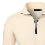 men's quarter-zip stand collar slim fit pullover