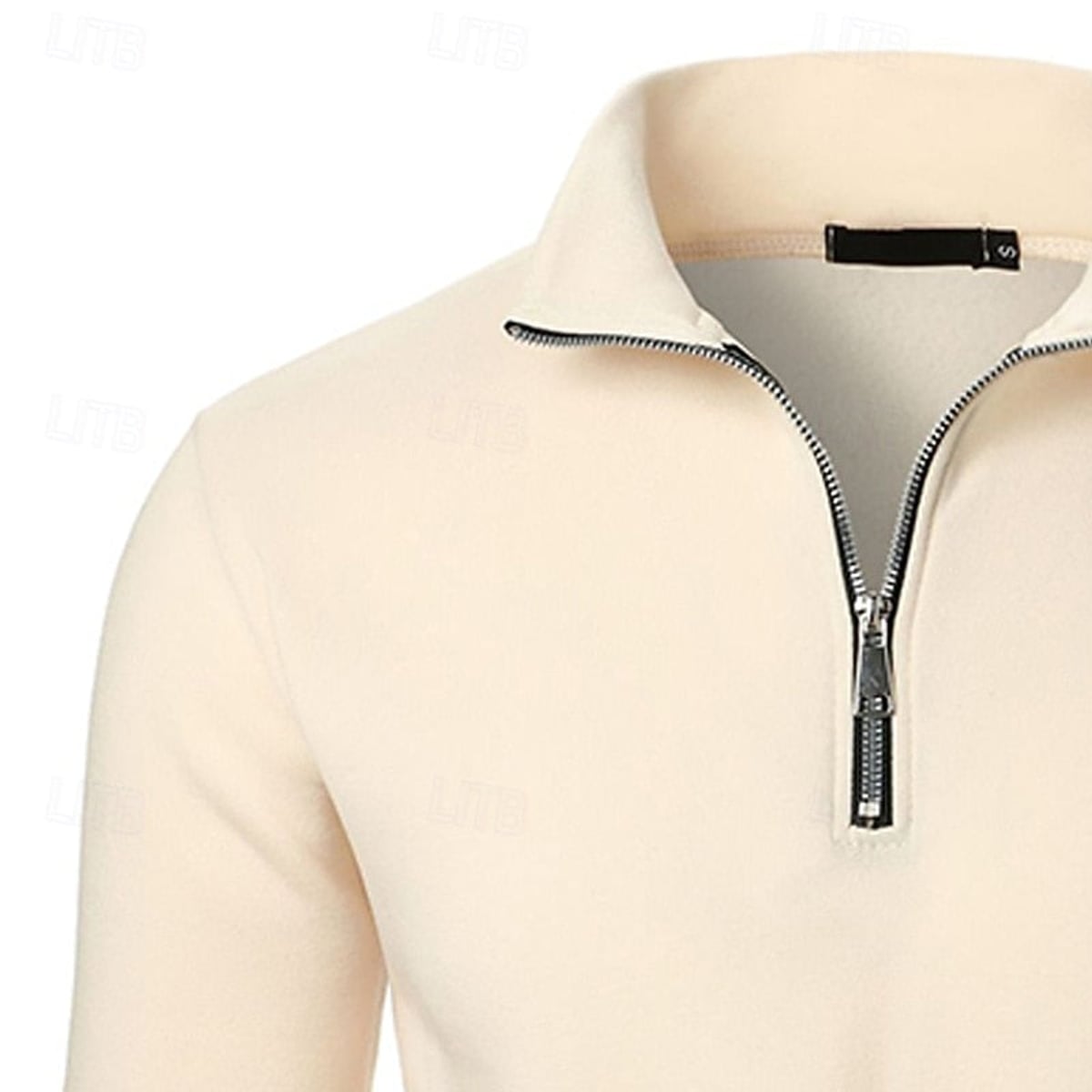 men's quarter-zip stand collar slim fit pullover