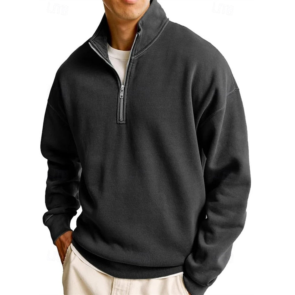 men's quarter-zip sweatshirt in black