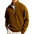 men's quarter-zip sweatshirt in brown