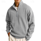 men's quarter-zip sweatshirt in gray
