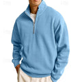 men's quarter-zip sweatshirt in light blue