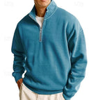 men's quarter-zip sweatshirt in denim blue