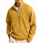 men's quarter-zip sweatshirt in yellow