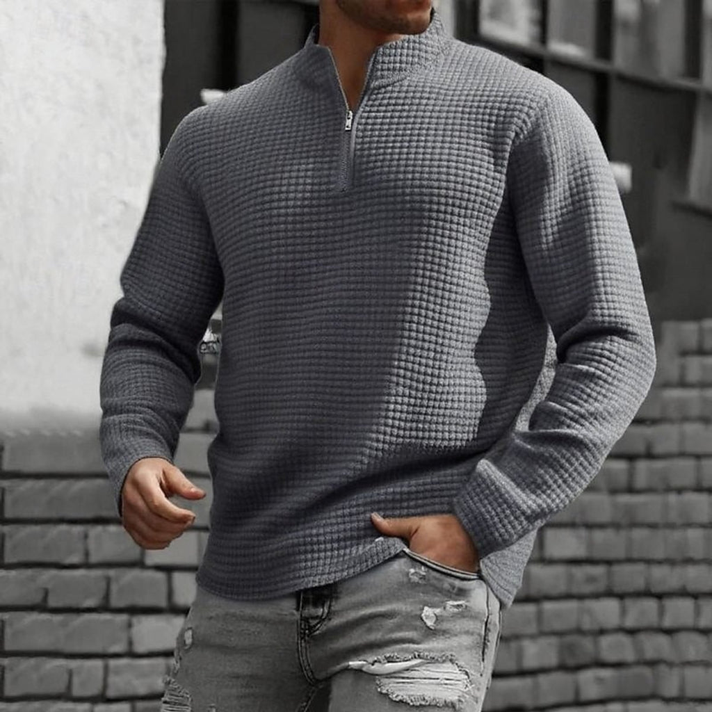 men's quarter-zip textured sweatshirt