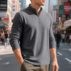 men's quarter-zip textured sweatshirt