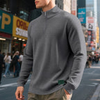 men's quarter-zip textured sweatshirt