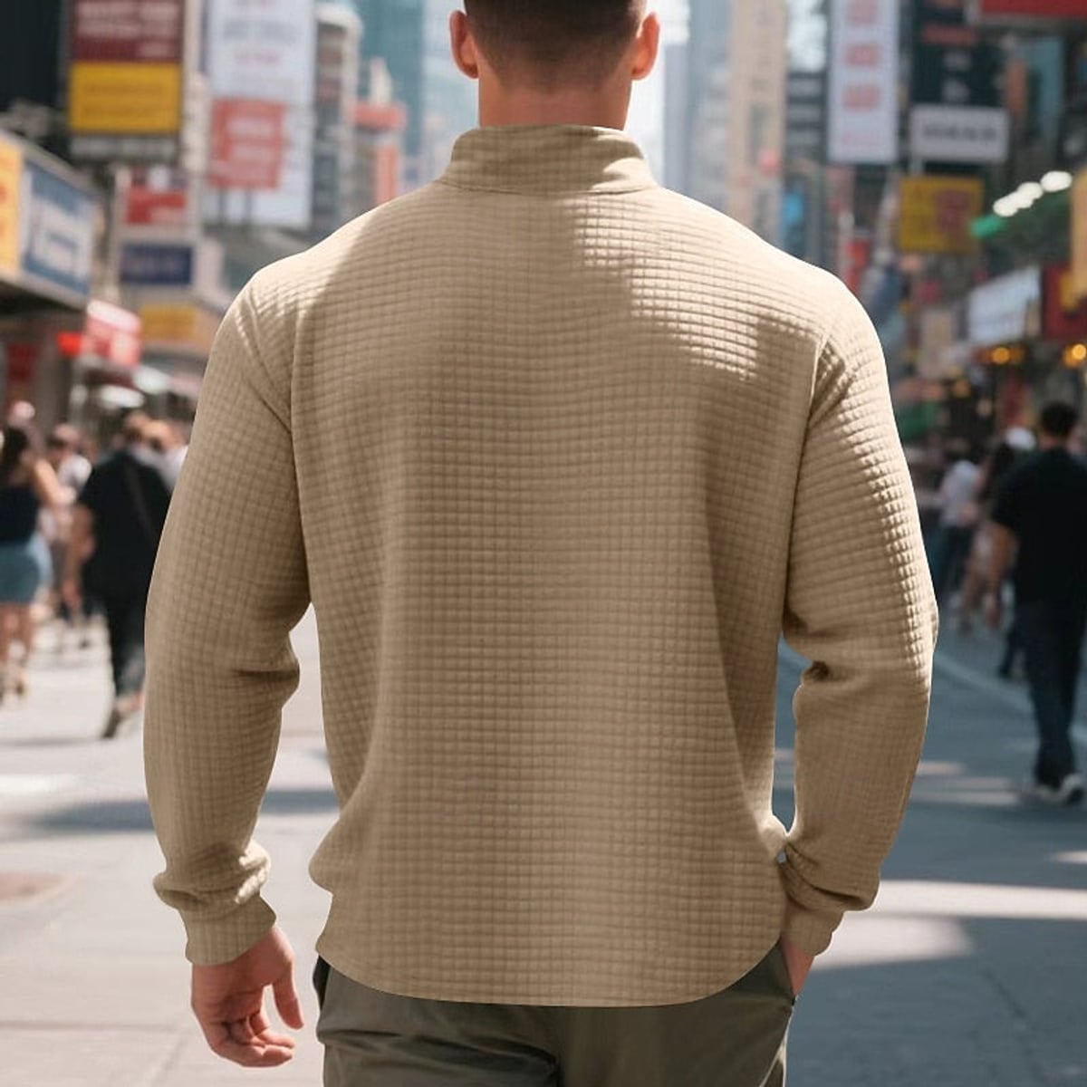men's quarter-zip textured sweatshirt