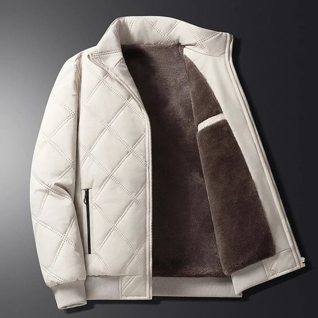 men's quilted bomber jacket in white