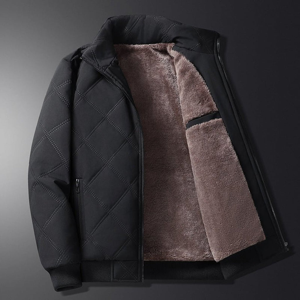 men's quilted bomber jacket in black