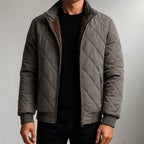men's quilted fleece-lined bomber jacket in gray