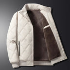 men's quilted fleece-lined bomber jacket in white