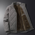 men's quilted fleece-lined bomber jacket in gray