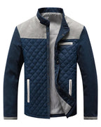 men's quilted stand collar jacket in gray
