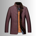 men's quilted stand collar padded jacket in red