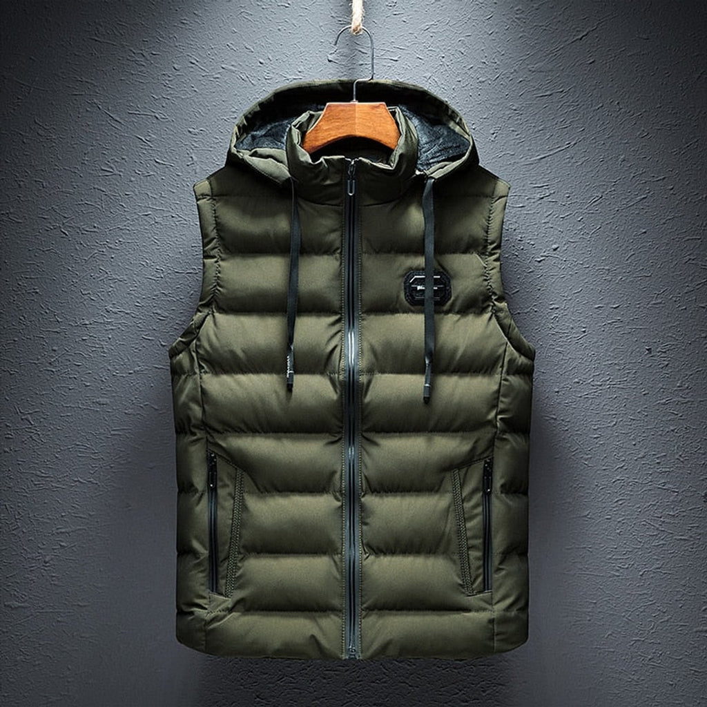 men's quilted thermal vest in green