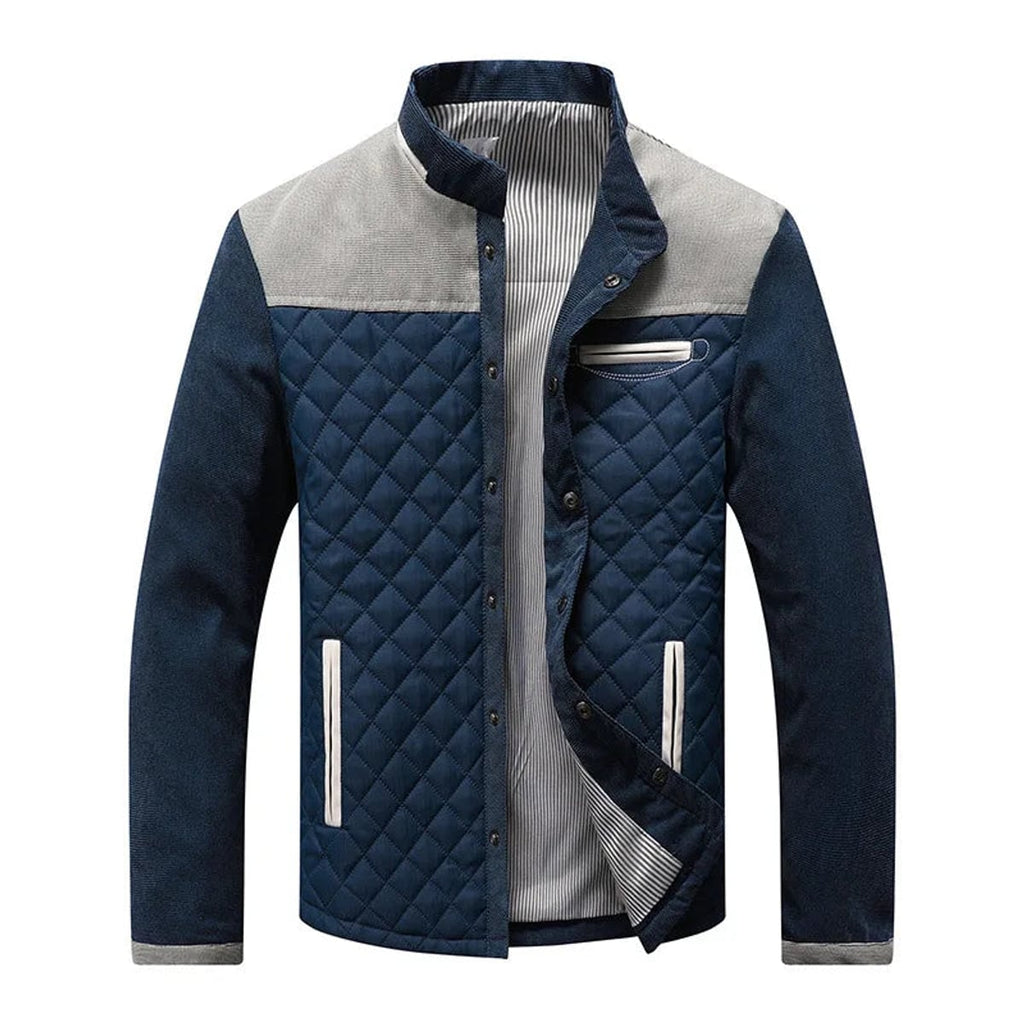 men's quilted transitional jacket in gray