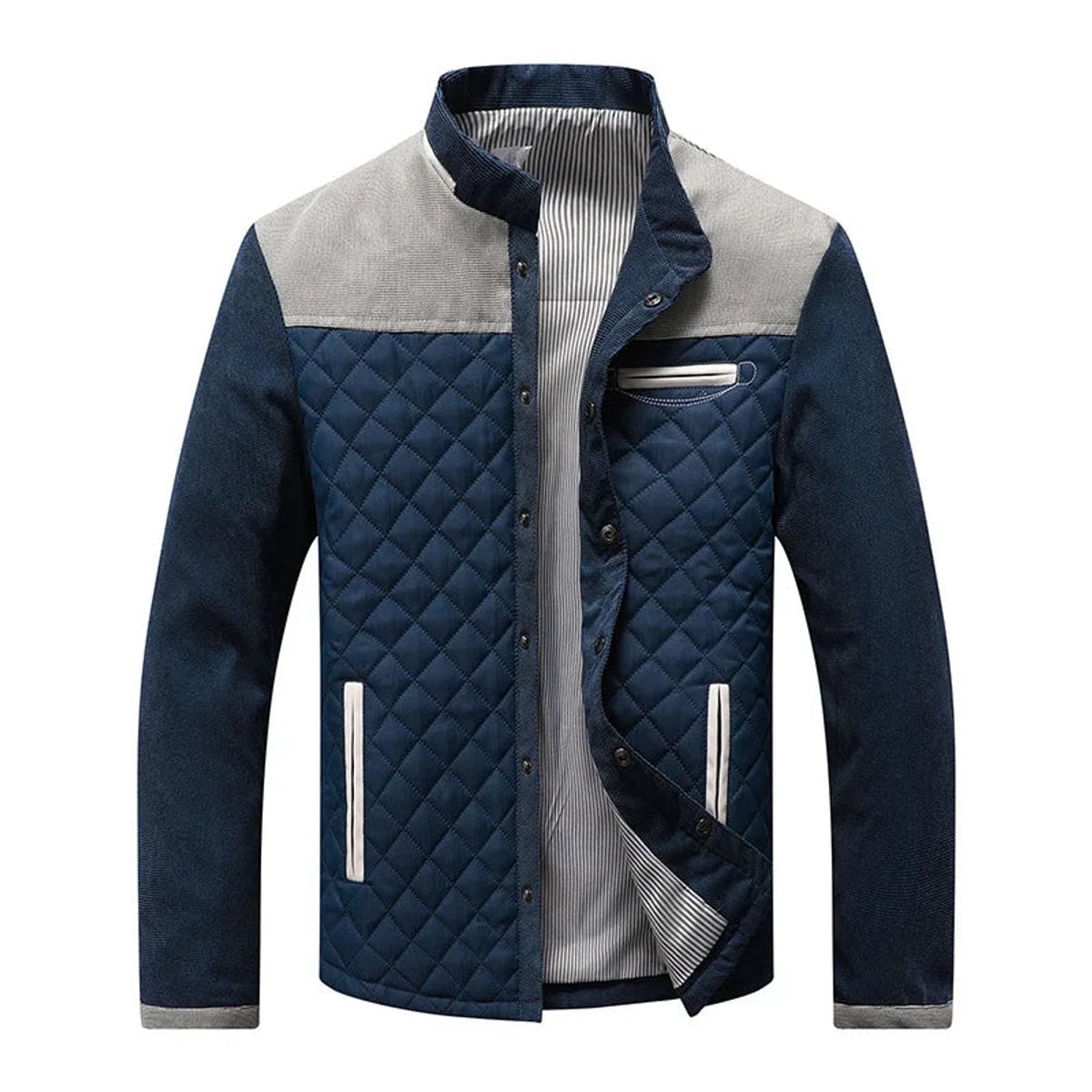 men's quilted transitional jacket in gray