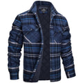 men's regular fit checked shirt jacket in navy