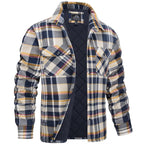 men's regular fit checked shirt jacket in yellow