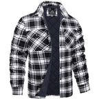 men's regular fit checked shirt jacket in black