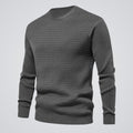 men's regular fit crew neck knit sweater in gray