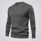 men's regular fit crew neck knit sweater in gray