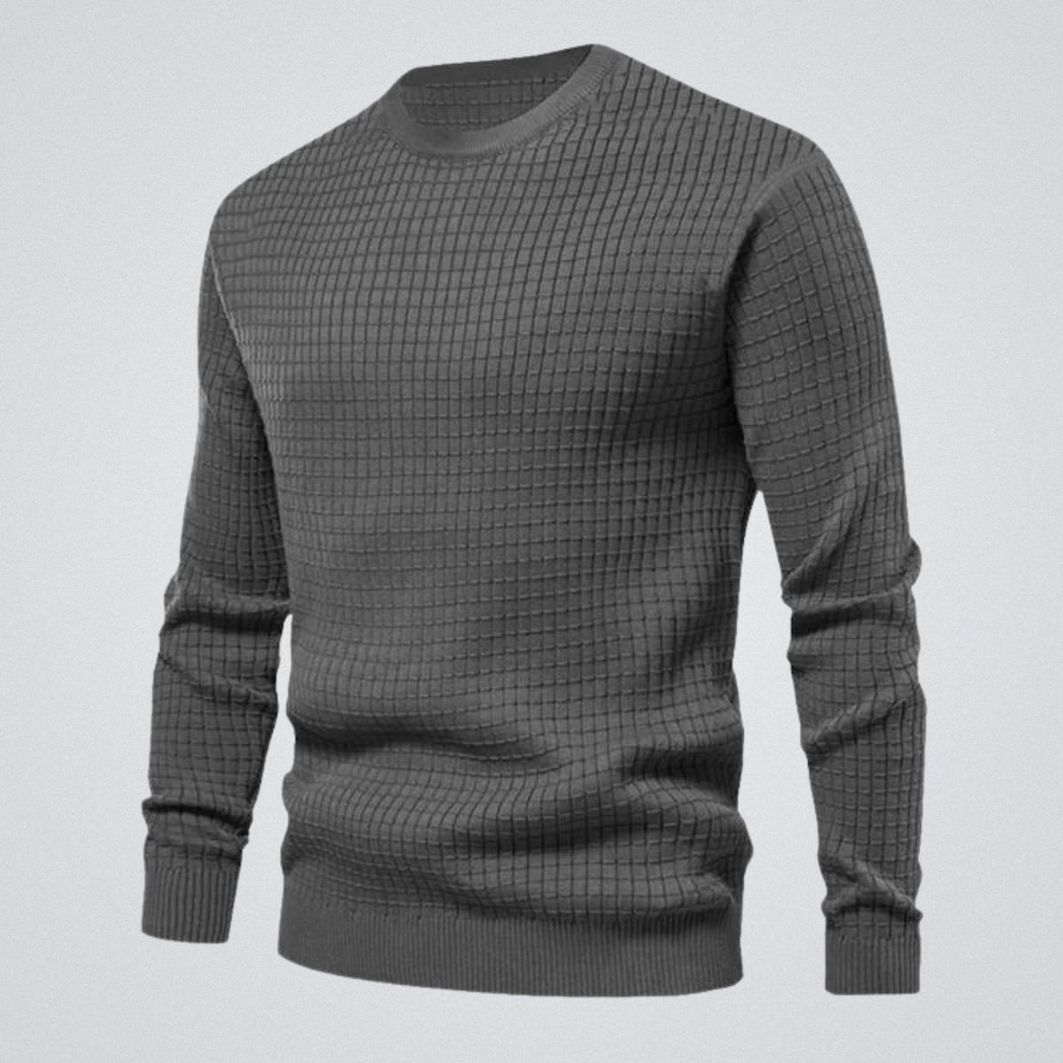 men's regular fit crew neck knit sweater in gray