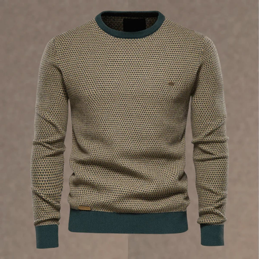 men's regular fit crew neck sweater in green