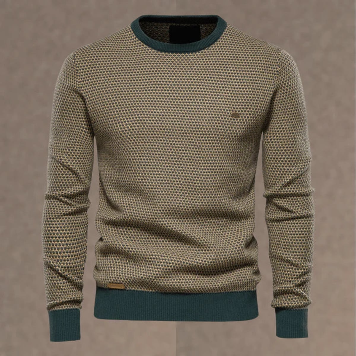 men's regular fit crew neck sweater in green