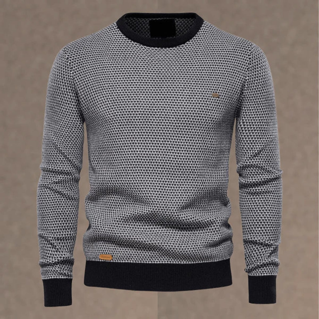 men's regular fit crew neck sweater in black